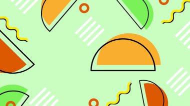 Retro Vibes ile Renkli Geometrik Soyut Arkaplan