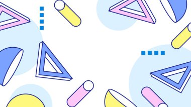 Basit Arkaplanda Renkli Geometrik Soyut Desen