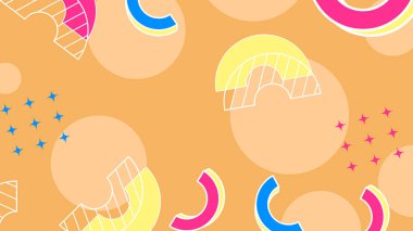 Şekiller ve Desenler ile Renkli Geometrik Soyut Arkaplan