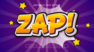 Orange Purple Violet ve White Zap 3d Düzenlenebilir Metin Efekti - Yazı Tipi Biçimi