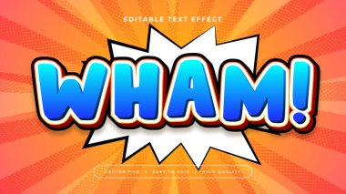 Blue Orange ve White Wham 3d Düzenlenebilir Metin Efekti - Yazı Tipi