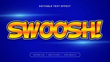 Mavi Sarı ve Turuncu Swoosh 3d Düzenlenebilir Metin Efekti - Yazı Tipi Stili