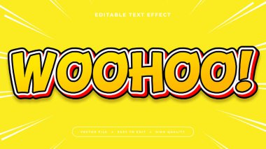 Sarı Kırmızı ve Siyah Woohoo 3d Düzenlenebilir Metin Efekti - Yazı Tipi