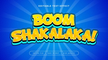 Mavi Siyah ve Sarı Patlama Shakalaka 3d Düzenlenebilir Metin Efekti - Yazı Tipi Stili