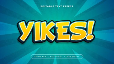 Sarı Siyah ve Yeşil Yikes 3d Düzenlenebilir Metin Efekti - Yazı Tipi