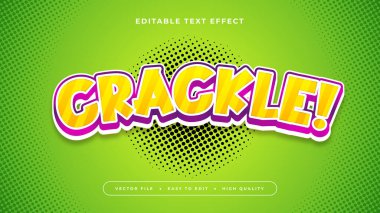 Sarı Yeşil ve Mor Çatlak 3d Düzenlenebilir Metin Efekti - Yazı Tipi Biçimi