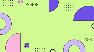 Renkli Şekillere sahip canlı Geometrik Soyut Arkaplan. Canlı Geometrik Şekiller ve Kalın Renkler içeren Oyuncu ve Dinamik Soyut Bir Arkaplan Modern ve Enerjik Tasarım Oluştur