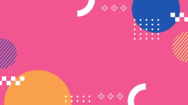 Retro Vibes ile Renkli Geometrik Soyut Arkaplan