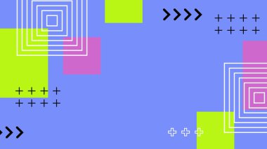 Modern Şekilli Renkli Soyut Geometrik Desen