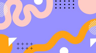 Retro Vibes ile Renkli Geometrik Soyut Arkaplan