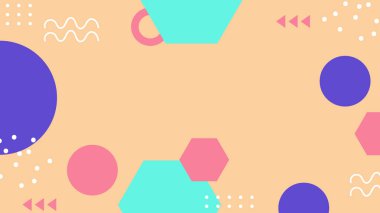 Modern Şekilli Renkli Soyut Geometrik Desen