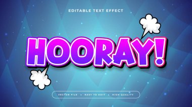 Mavi Beyaz ve Mor Efekt Yaşasın 3D Düzenlenebilir Metin Efekti - Yazı Tipi Stili