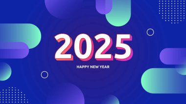 Mavi Pembe ve Beyaz Yeni Yıl Tasarım Arkaplanı 2025