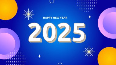 Renkli Basit Mutlu Yıllar 2025 Tasarım Arkaplanı