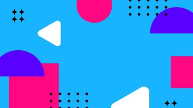 Renkli Şekillere sahip canlı Geometrik Soyut Arkaplan. Canlı Geometrik Şekiller ve Kalın Renkler içeren Oyuncu ve Dinamik Soyut Bir Arkaplan Modern ve Enerjik Tasarım Oluştur