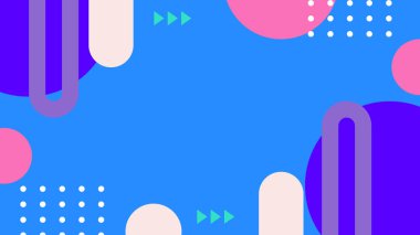 Renkli Şekillere sahip enerjik Soyut Geometrik Arkaplan. Web Tasarımı, Pazarlama Malzemeleri ve Sanatsal Projeler için ideal