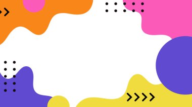 Renkli Şekillere sahip enerjik Soyut Geometrik Arkaplan. Web Tasarımı, Pazarlama Malzemeleri ve Sanatsal Projeler için ideal