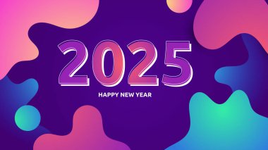 Renkli Yeni Yıl 2025 Tasarım Arkaplanı