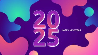 Renkli Soyut Mutlu Yıllar 2025 Tasarım Arkaplanı