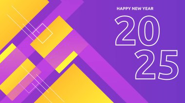 Mor Mor Mor Mor Sarı ve Beyaz Yeni Yıl Kutlaması 2025 Tasarım Arkaplanı