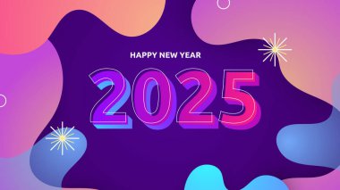 Renkli Soyut Mutlu Yıllar 2025 Tasarım Arkaplanı