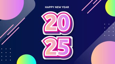 Renkli Yeni Yıl Tasarım Arkaplanı