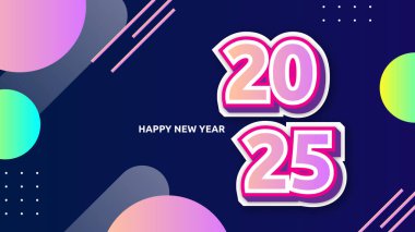 Renkli Zarif 2025 Yeni Yıl Etkinlik Tasarımı Arkaplanı