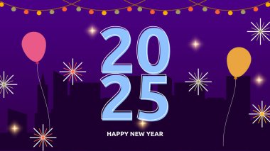 Renkli Modern Mutlu Yıllar 2025 Tasarım Arkaplanı