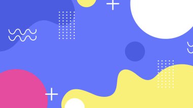 Renkli Şekillere sahip enerjik Soyut Geometrik Arkaplan. Web Tasarımı, Pazarlama Malzemeleri ve Sanatsal Projeler için ideal