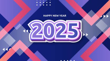 Mavi Kırmızı ve Mor Mor Zarif 2025 Yeni Yıl Etkinlik Tasarımı Arkaplanı