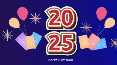 Renkli Yeni Yıl Kutlaması 2025 Tasarım Arkaplanı