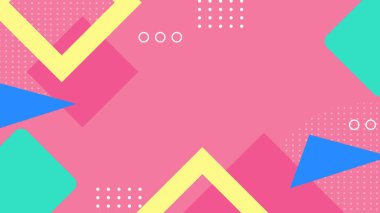 Renkli Şekillere sahip canlı Geometrik Soyut Arkaplan. Canlı Geometrik Şekiller ve Kalın Renkler içeren Oyuncu ve Dinamik Soyut Bir Arkaplan Modern ve Enerjik Tasarım Oluştur