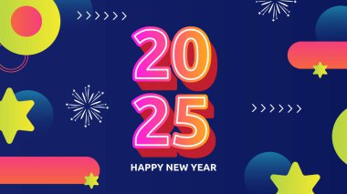 Renkli Yeni Yıl Tasarım Arkaplanı