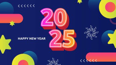 Renkli Zarif 2025 Yeni Yıl Etkinlik Tasarımı Arkaplanı