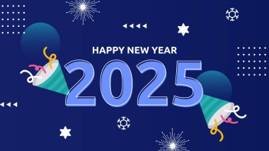 Renkli Soyut Mutlu Yıllar 2025 Tasarım Arkaplanı