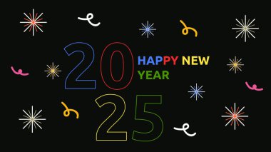 Renkli Zarif 2025 Yeni Yıl Etkinlik Tasarımı Arkaplanı