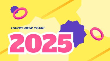 Sarı Pembe ve Mor Mor Yeni Yıl Tasarım Arkaplanı