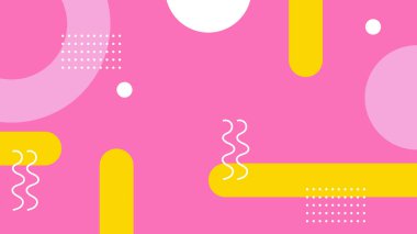 Renkli Şekillere sahip enerjik Soyut Geometrik Arkaplan. Web Tasarımı, Pazarlama Malzemeleri ve Sanatsal Projeler için ideal