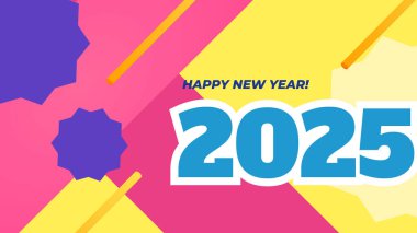 Sarı Pembe ve Mor Mor Zarif 2025 Yeni Yıl Etkinlik Arkaplanı