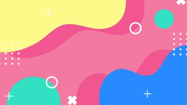 Renkli Şekillere sahip canlı Geometrik Soyut Arkaplan. Canlı Geometrik Şekiller ve Kalın Renkler içeren Oyuncu ve Dinamik Soyut Bir Arkaplan Modern ve Enerjik Tasarım Oluştur