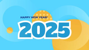 Mavi Sarı ve Beyaz Kutlama 2025 Tasarım Arkaplanı