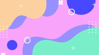 Retro Vibes ile Renkli Geometrik Soyut Arkaplan