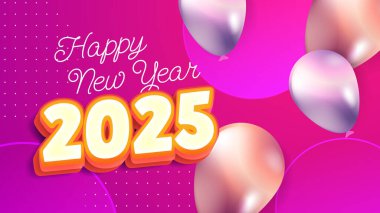 Pembe Turuncu ve Beyaz Tarz Yeni Yıl Tasarım Arkaplanı