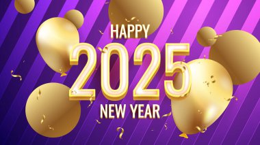 Altın ve Mor Menekşe Zarif 2025 Yeni Yıl Etkinlik Tasarımı Arkaplanı