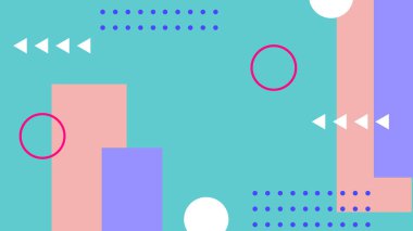 Cesur Arkaplanda Renkli Soyut Geometrik Şekiller