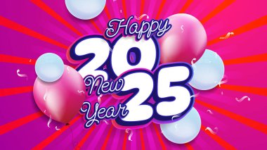 Pembe Mavi ve Beyaz Kutlama 2025 Tasarım Arkaplanı