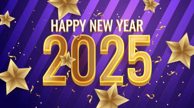 Altın ve Mor Menekşe Şık Yeni Yıl Tasarım Arkaplanı