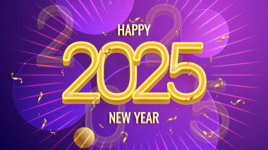 Altın sarısı ve Mor Mor Mor. 2025 Tasarım Arkaplanı.