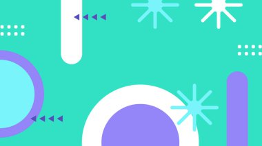 Retro Vibes ile Renkli Geometrik Soyut Arkaplan