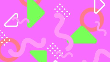 Canlı Şekiller ve Renklerle Soyut Geometrik Arkaplan. Yaratıcı Tasarım Projeleri, Sunumlar ve Modern Sanatsal Gösteriler için ideal